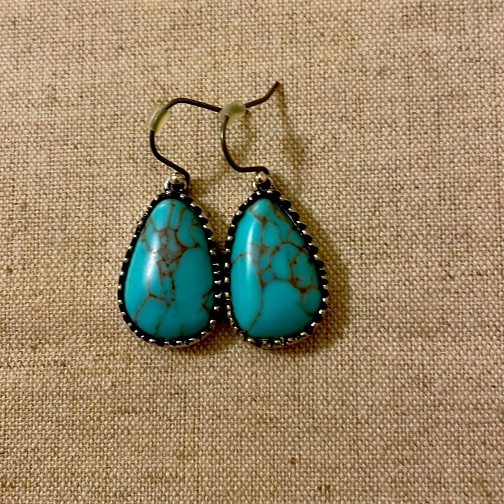 Like New Lucky Brand Turquoise&Silver Drop Earrings